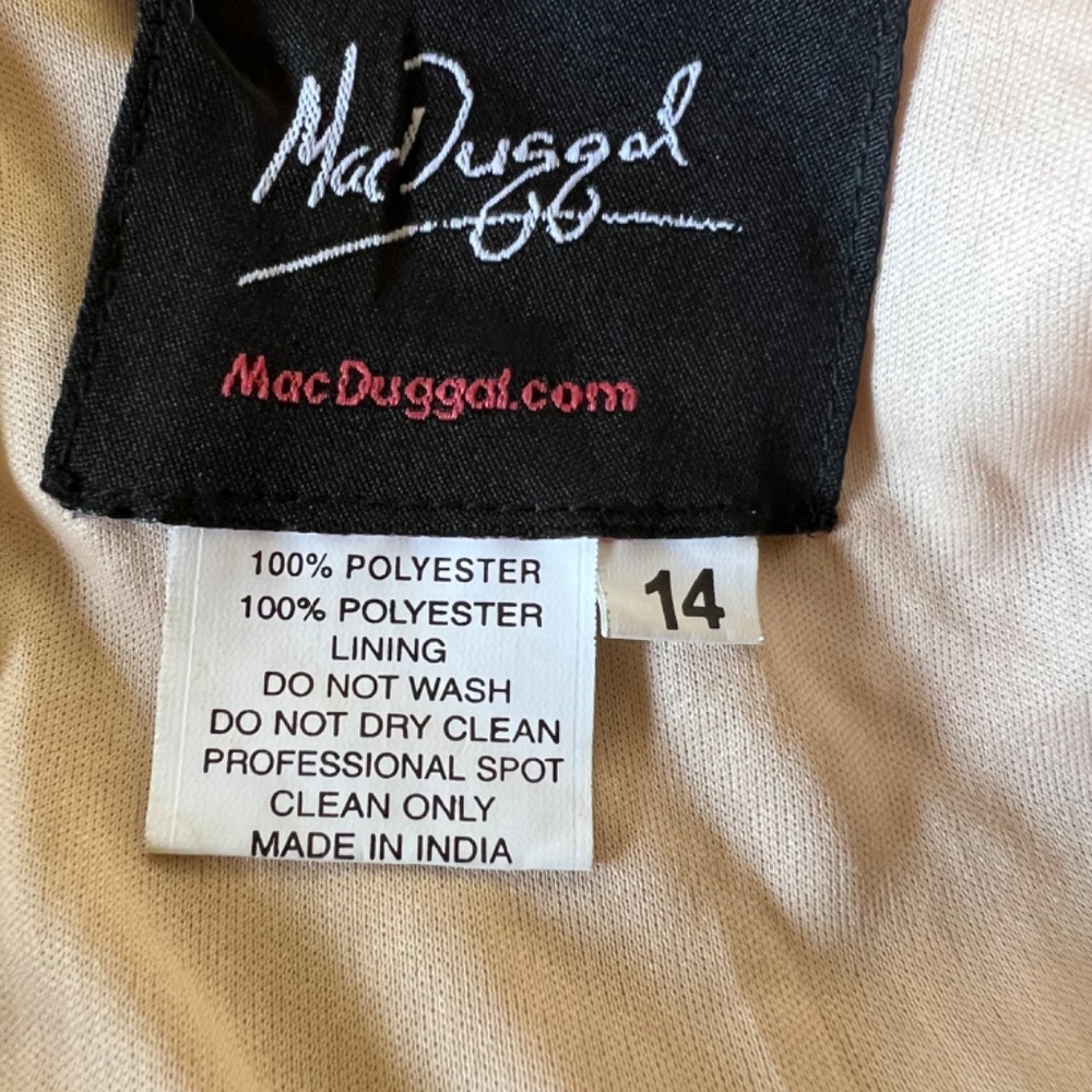 NWT Mac Duggal Sequined Wrap Over 3/4 Sleeve Gown Dress 5509 - Picture 9 of 14
